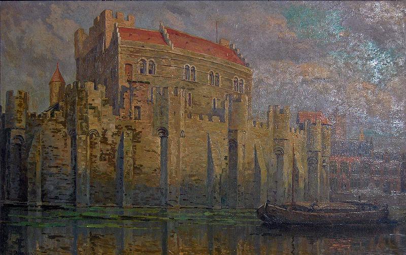 Georges Jansoone The Gravensteen in Ghent oil painting picture